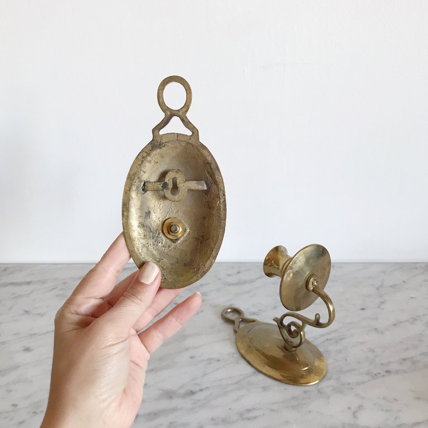 Pair of Vintage Brass Candle Sconces