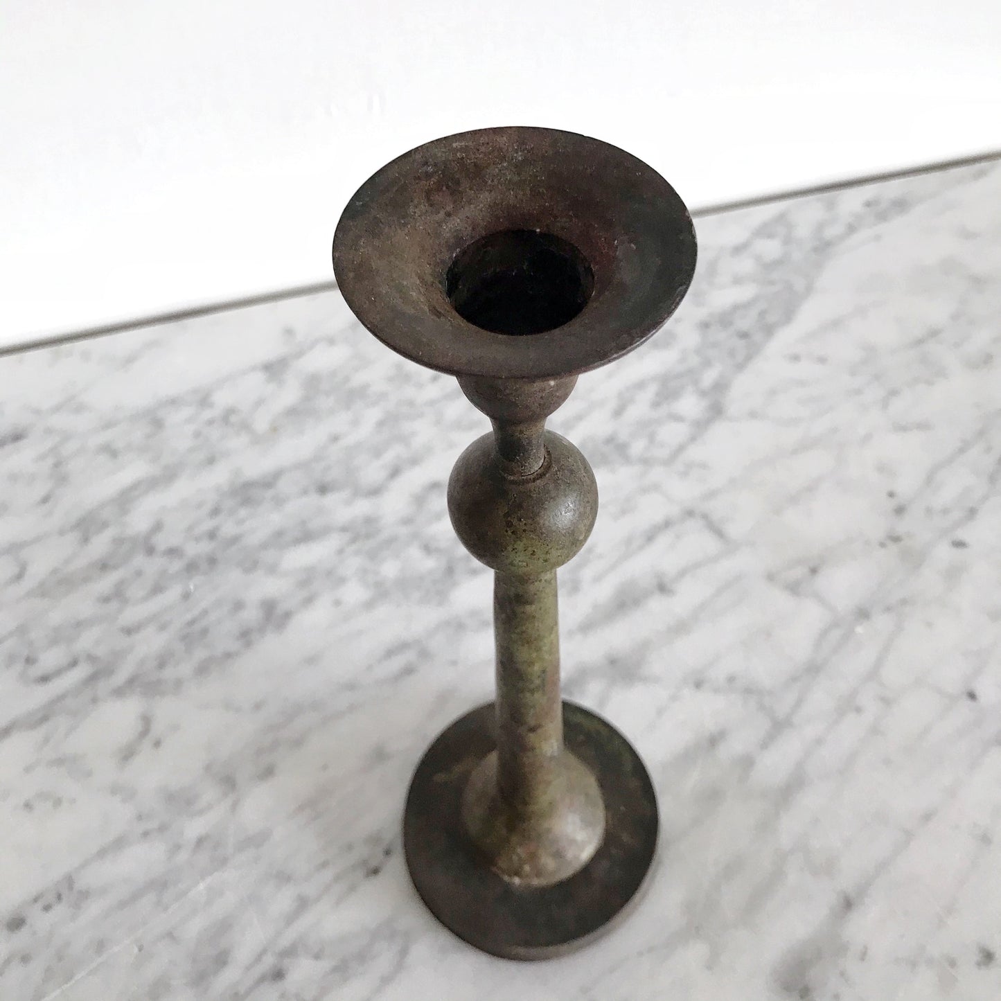 X-Tall Vintage Candle Holder with Patina