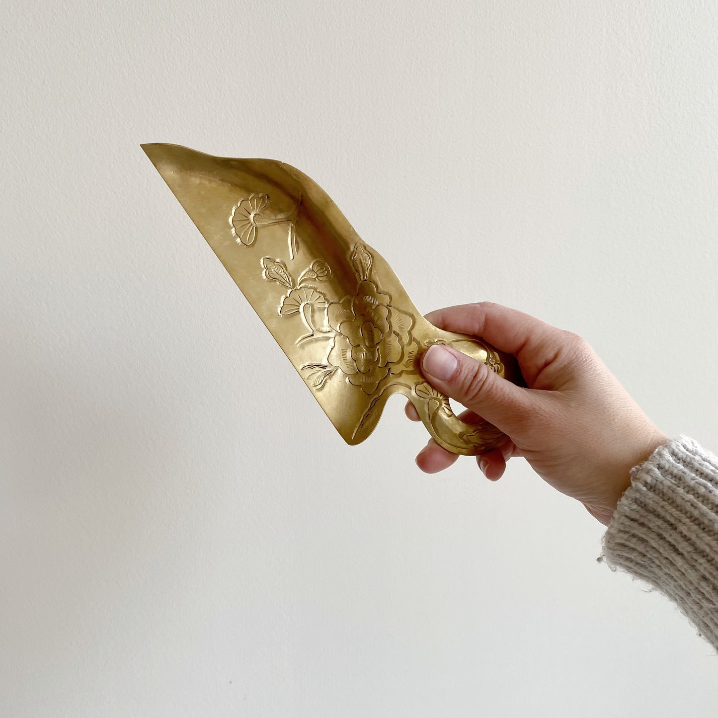 Vintage Etched Brass Crumb Catcher