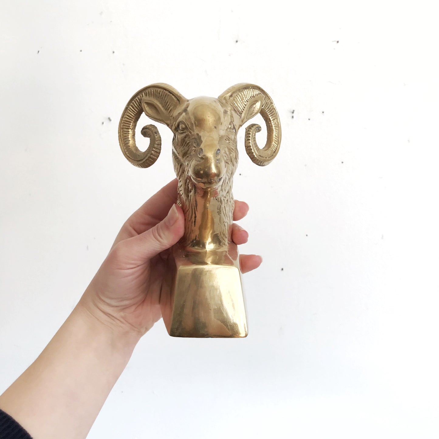 Pair of Vintage Brass Ram Head Bookends