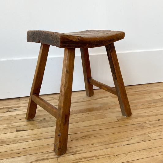 Antique Primitive Wood Stool