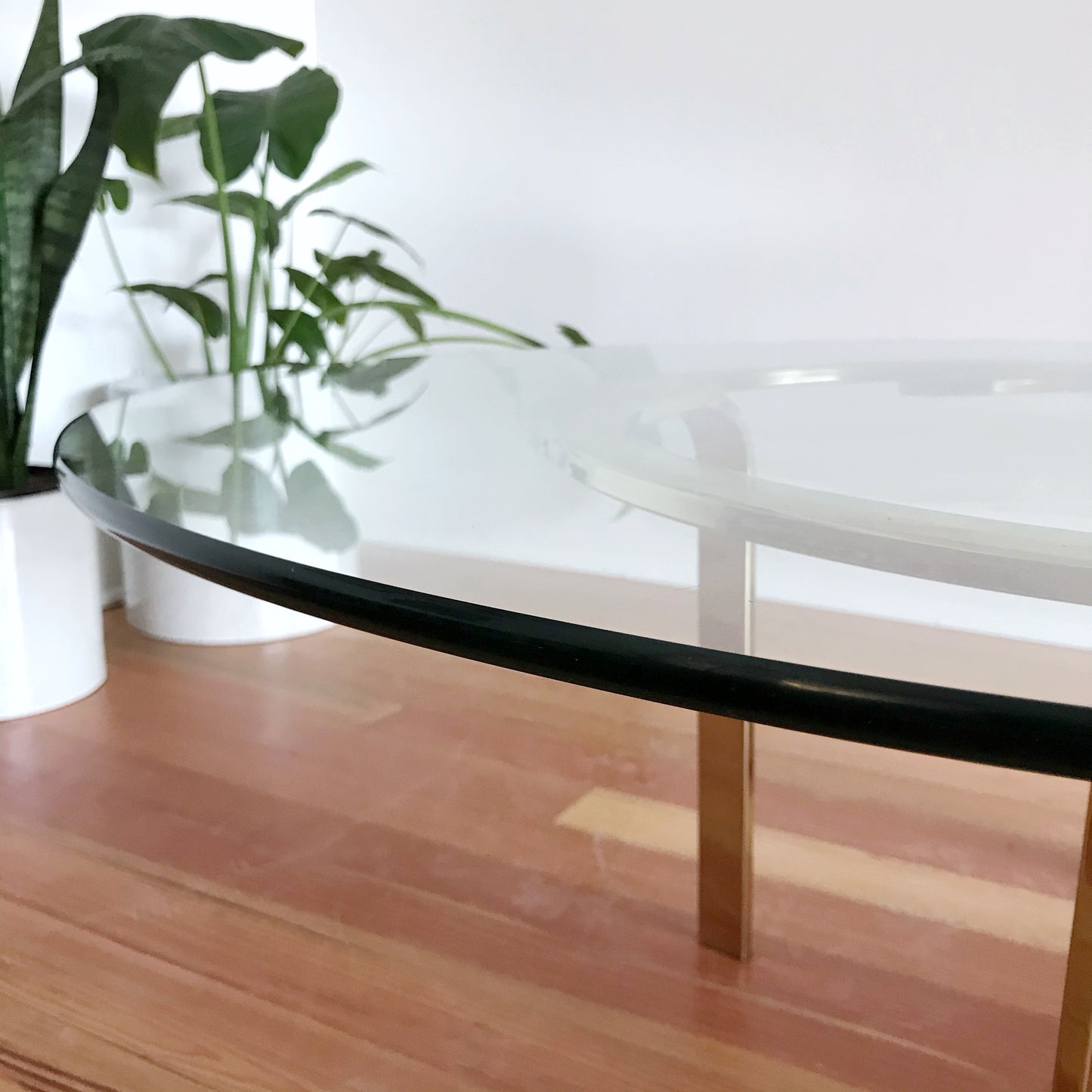 Vintage Glass and Brass Knot Coffee Table