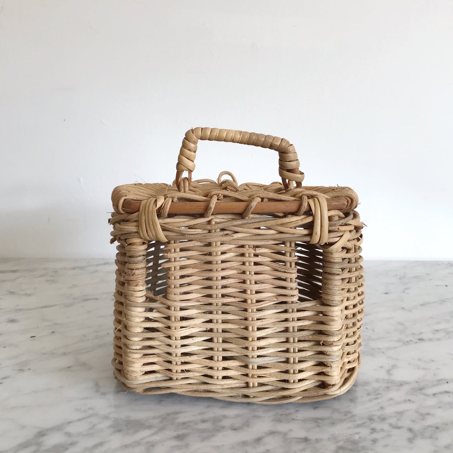 Vintage Wicker Basket w/ Latch Closure