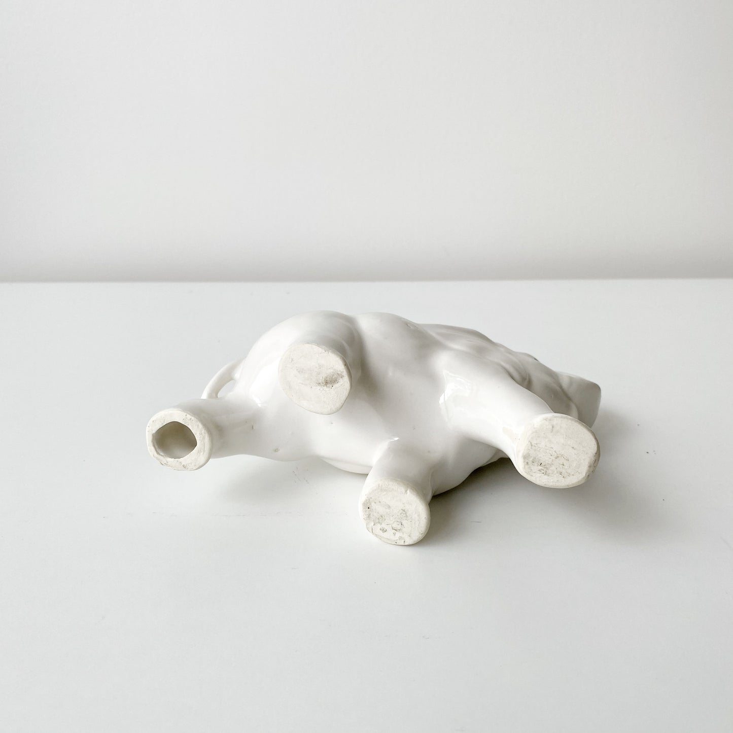 Vintage White Ceramic Elephant Figure