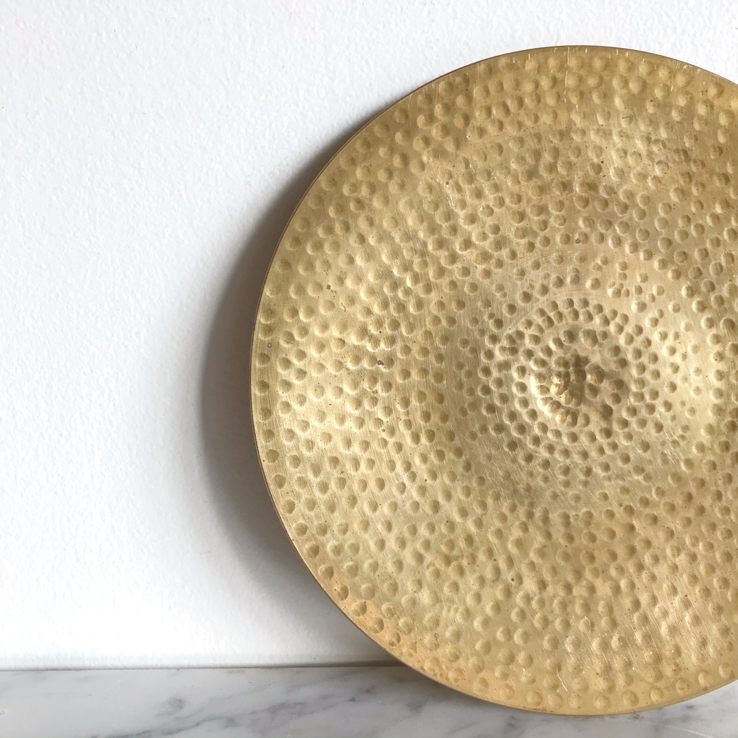Vintage Hammered Brass Tray, 7.5"