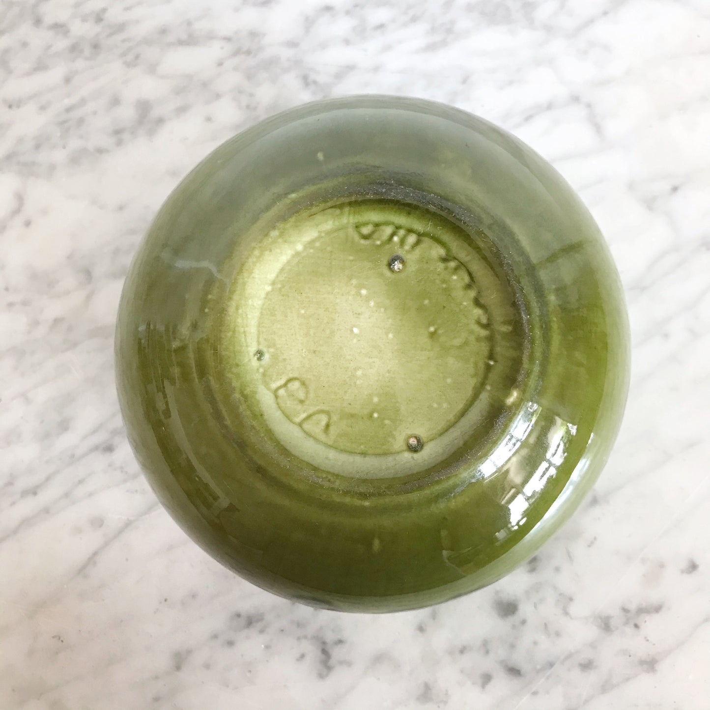 Vintage Green Ceramic Planter