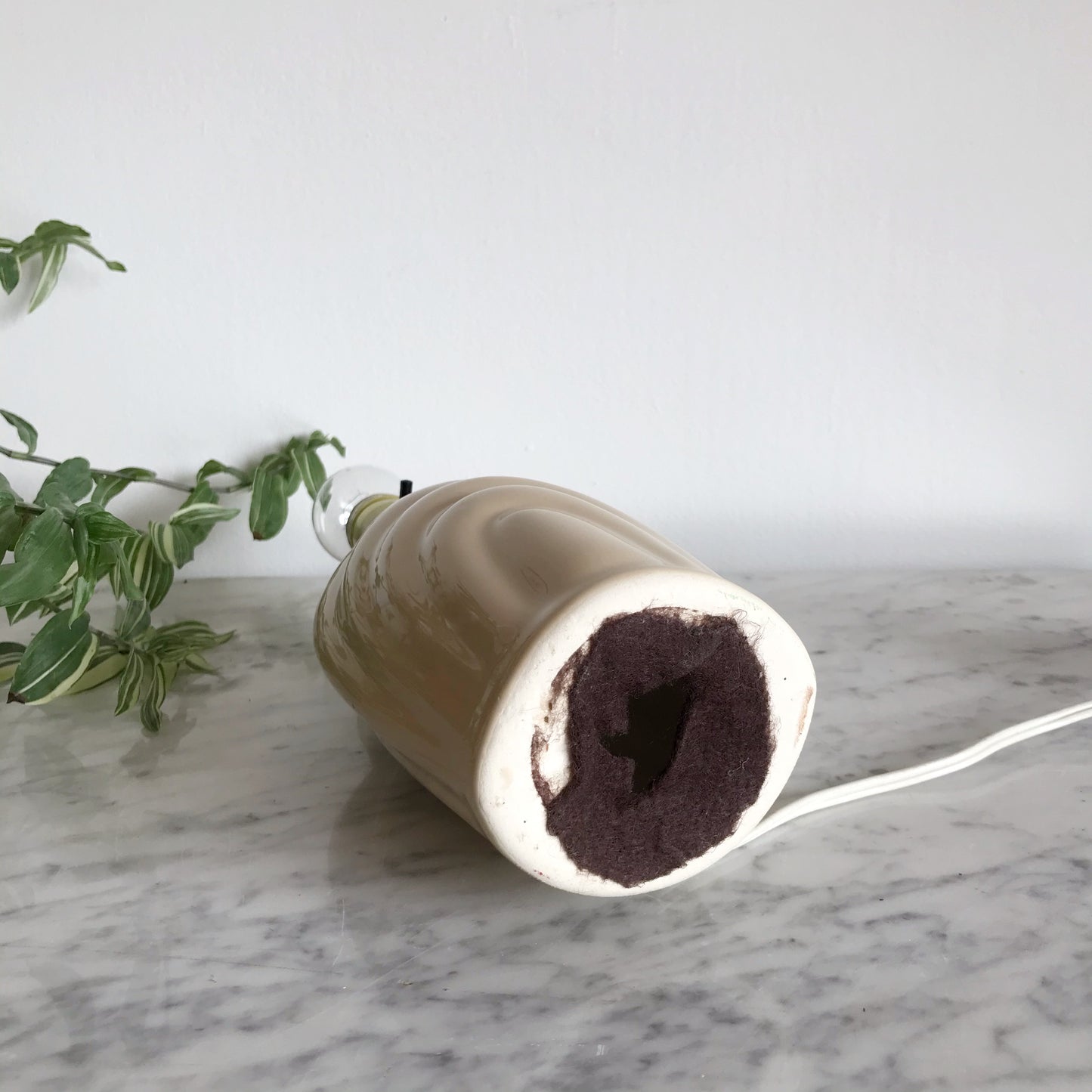 Vintage Tan Ceramic "Arches" Lamp Base