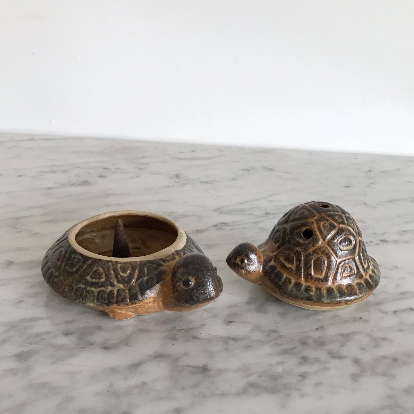 Vintage Ceramic Stacked Turtle Incense Burner