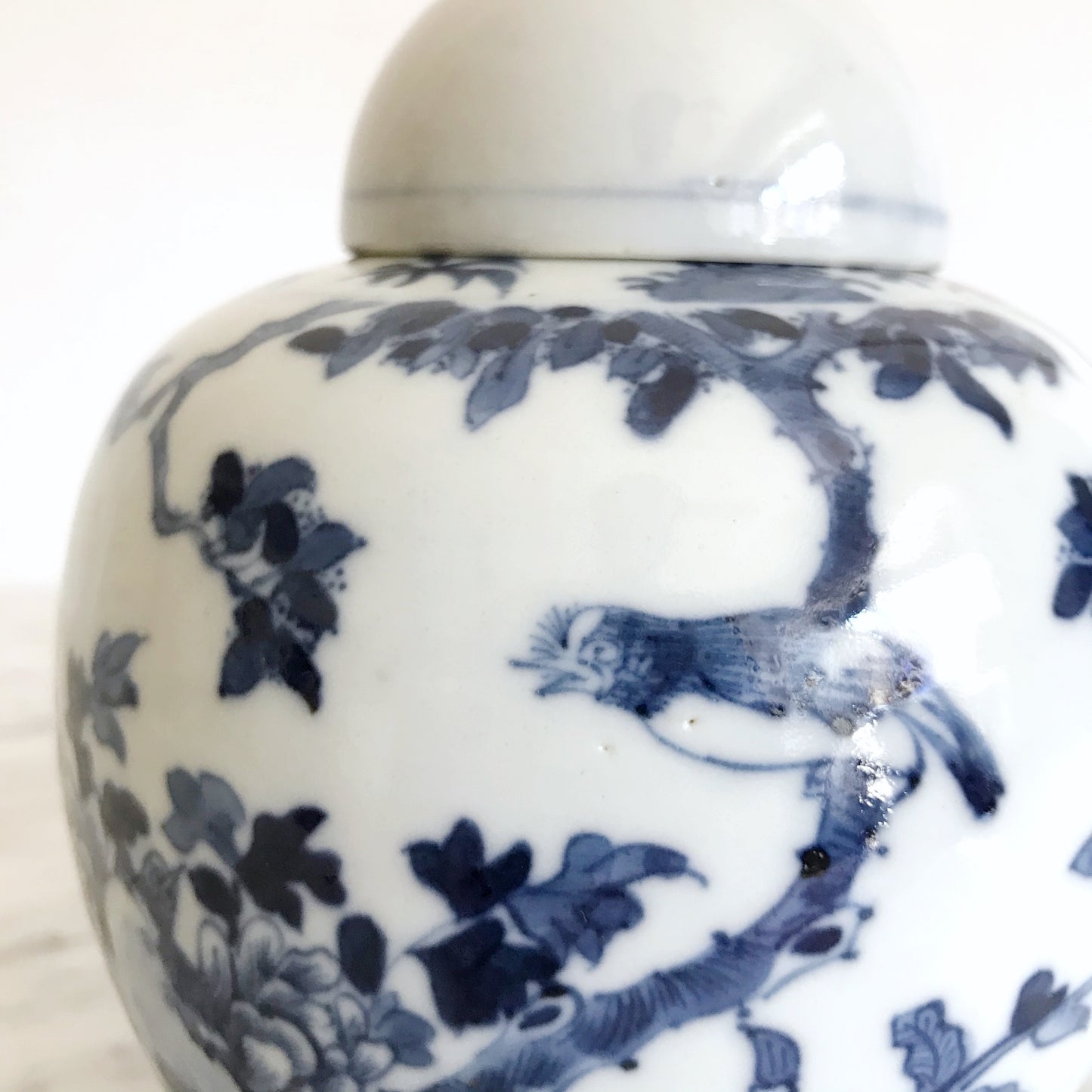 Vintage Porcelain Ginger Jar with Lid
