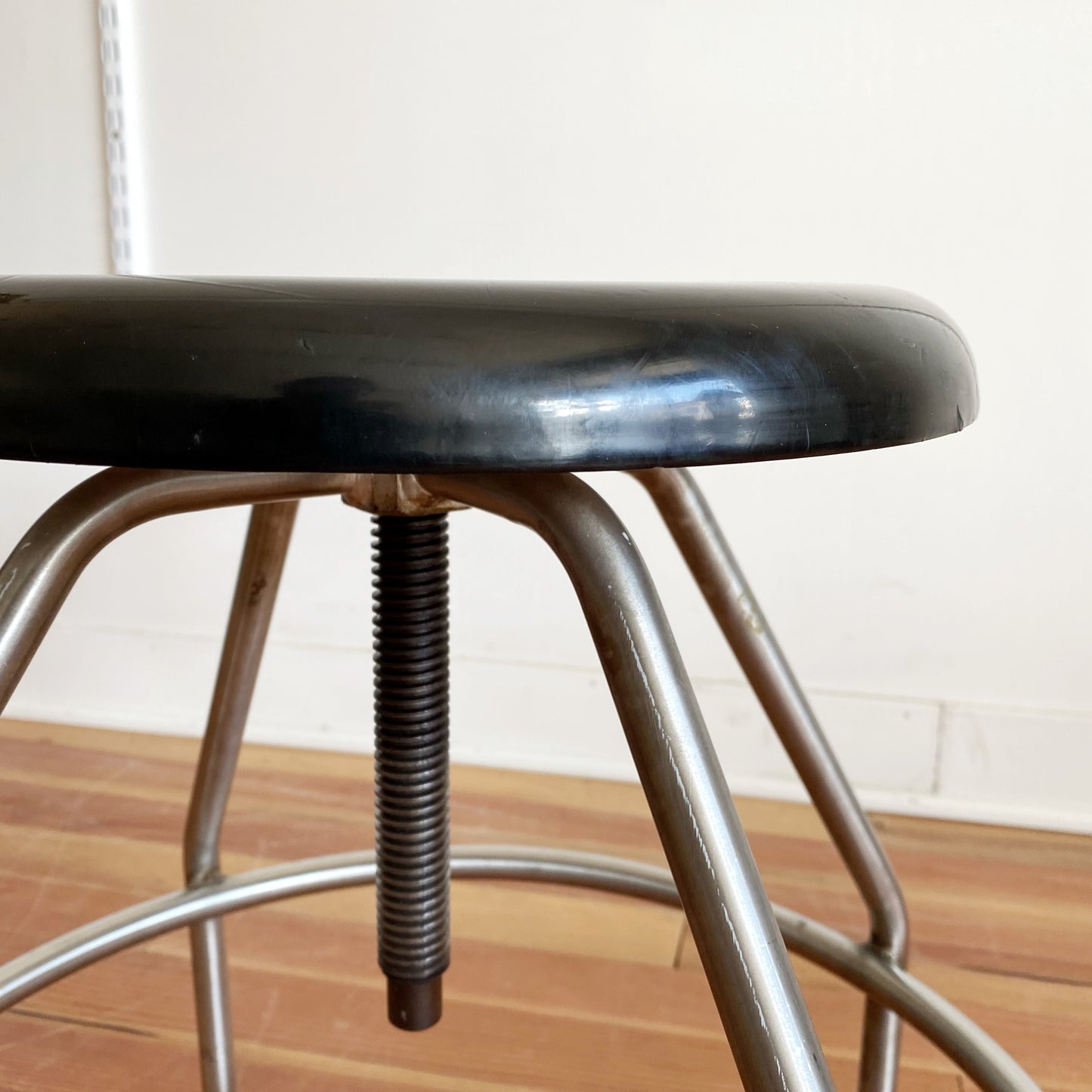 Vintage Industrial Stool, Adjustable Height