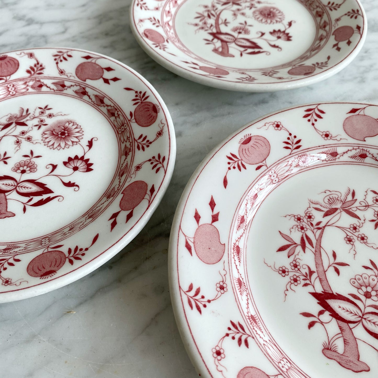 Trio of Vintage "Red Onion" Saucers