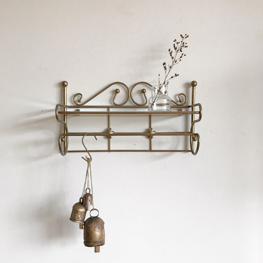 Vintage Gold and Glass Shelf