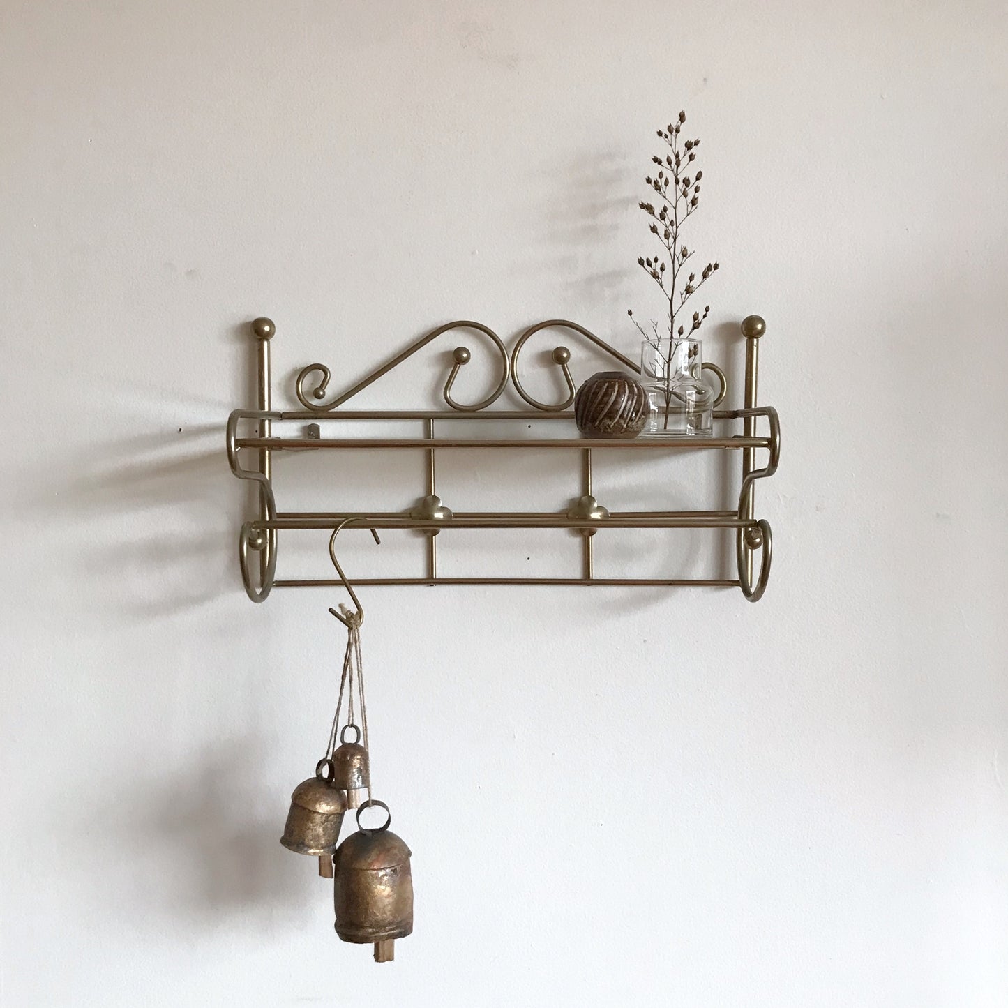Vintage Gold and Glass Shelf