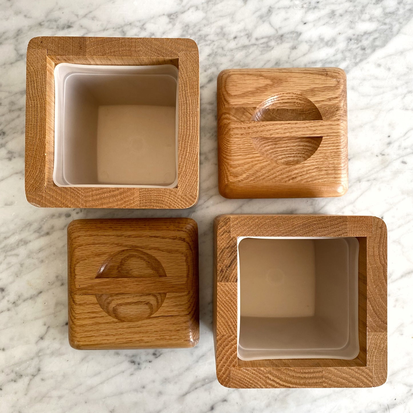 Pair of Vintage Postmodern Wood Storage Containers