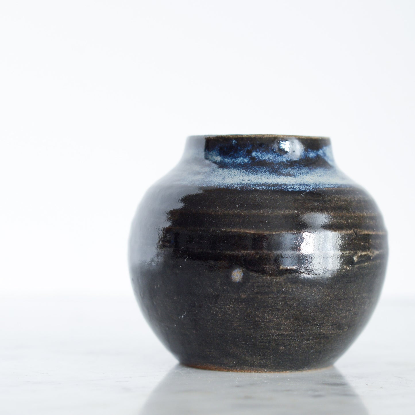Handcrafted Stoneware Vase, Midnight Blue