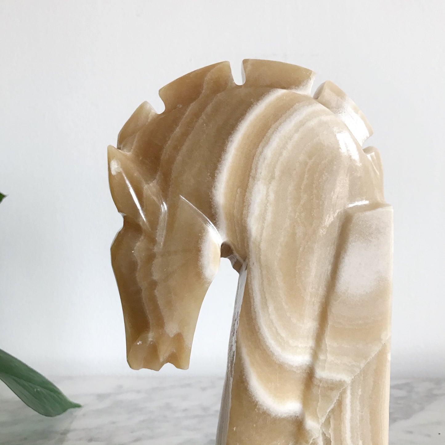 Large Vintage Marble Horse Statue / Bookend