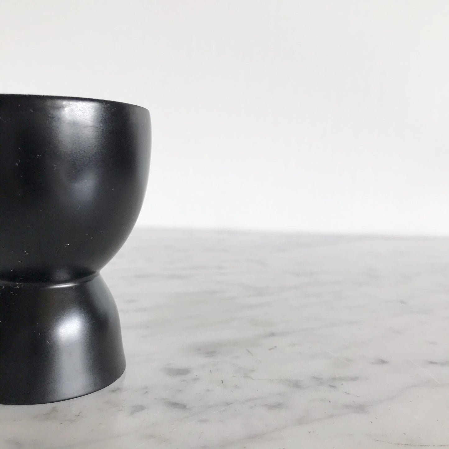 Pair of Vintage MCM Black + White Egg Cups