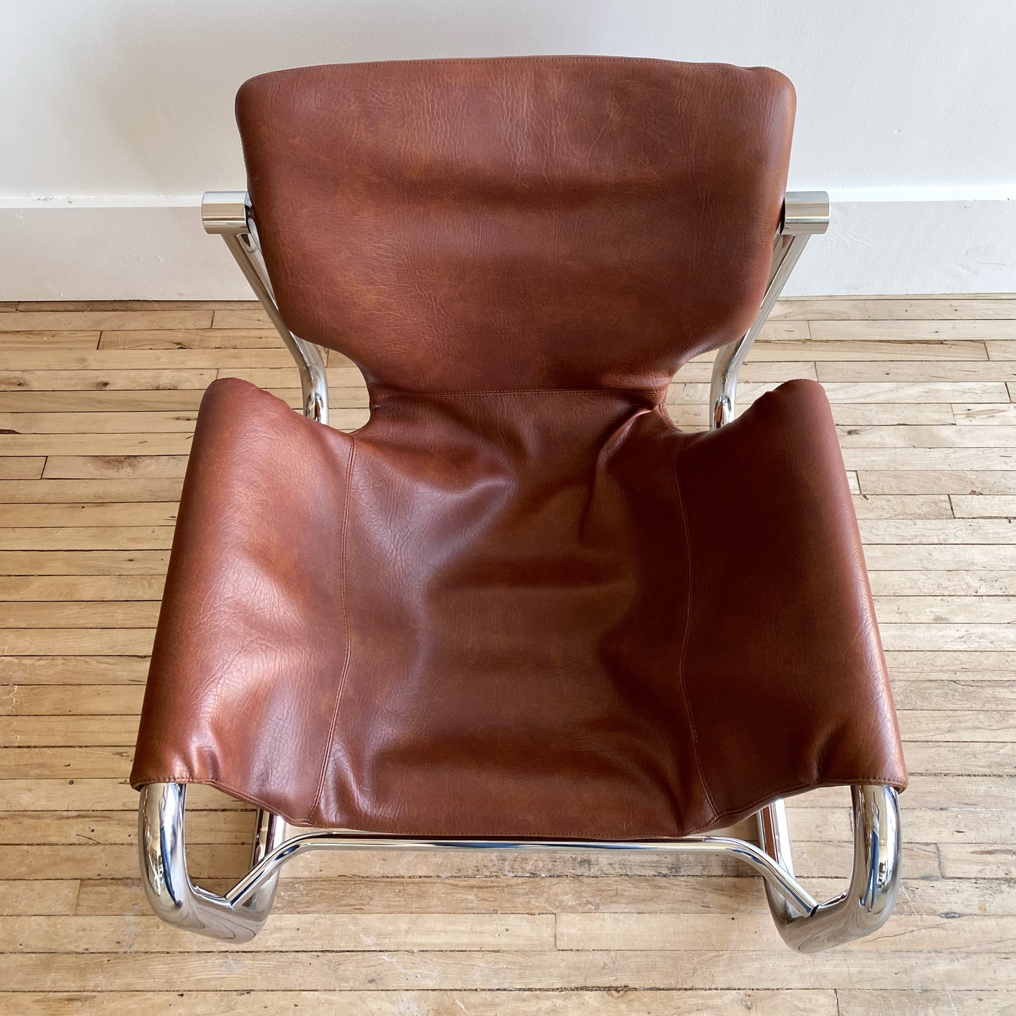 MCM Chrome + Vegan Leather Alpha Chair, by Maurice Burke