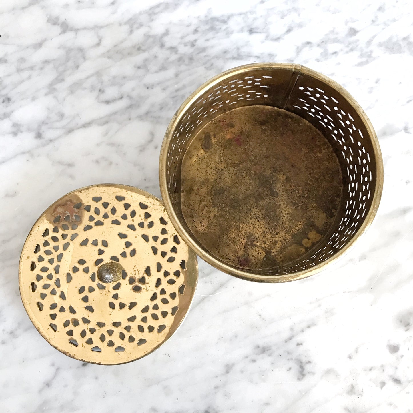 Large Vintage Brass Container