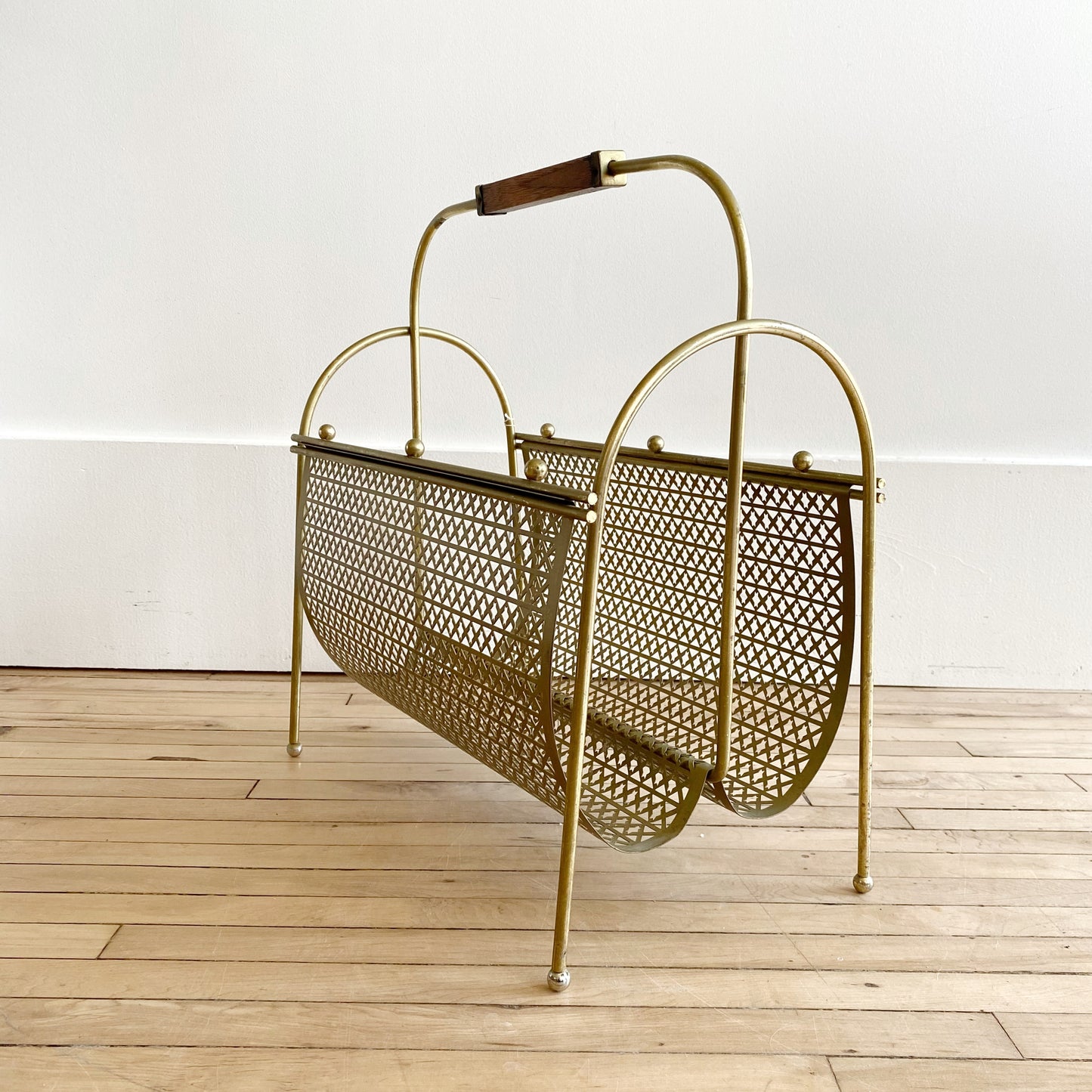 Vintage MCM Wire Mesh Magazine Holder