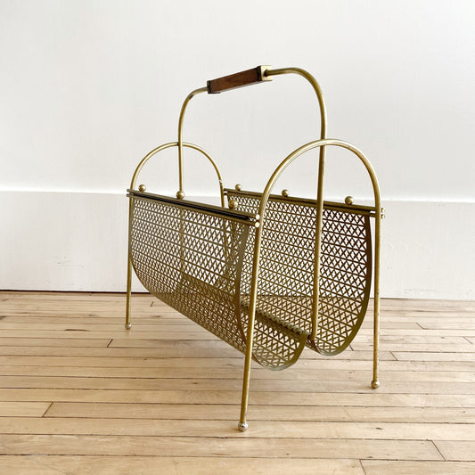 Vintage MCM Wire Mesh Magazine Holder