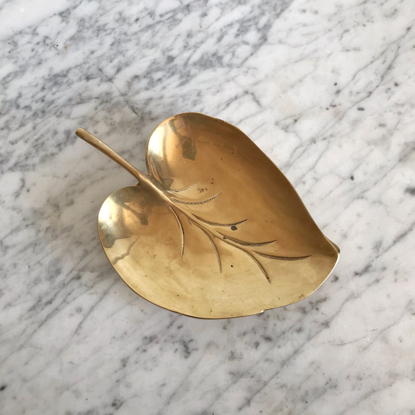Vintage Brass Leaf Dish / Tray