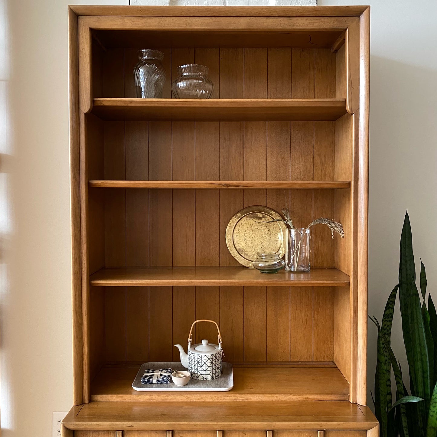 Vintage Mid-Century Two-Piece Hutch, Drexel