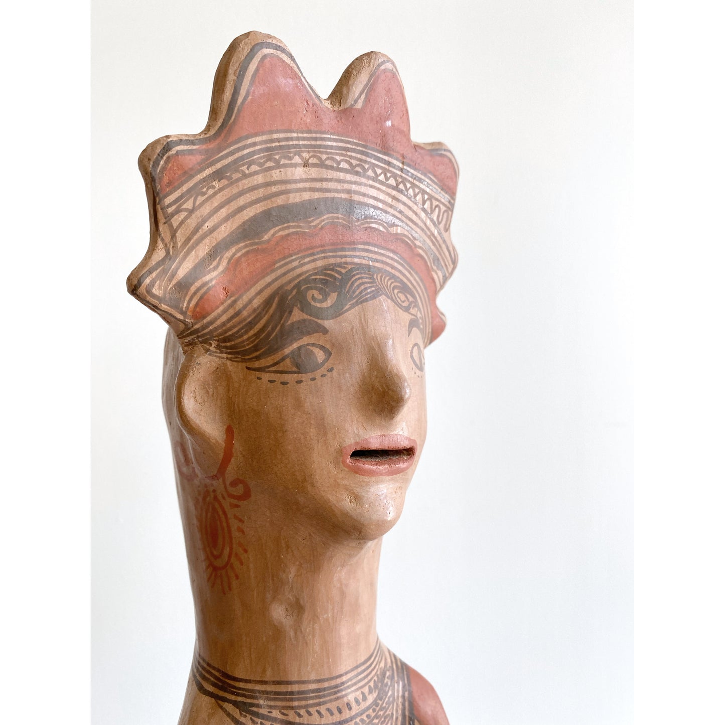 Giant Handmade Terracotta Statue, Woman with Rabbit