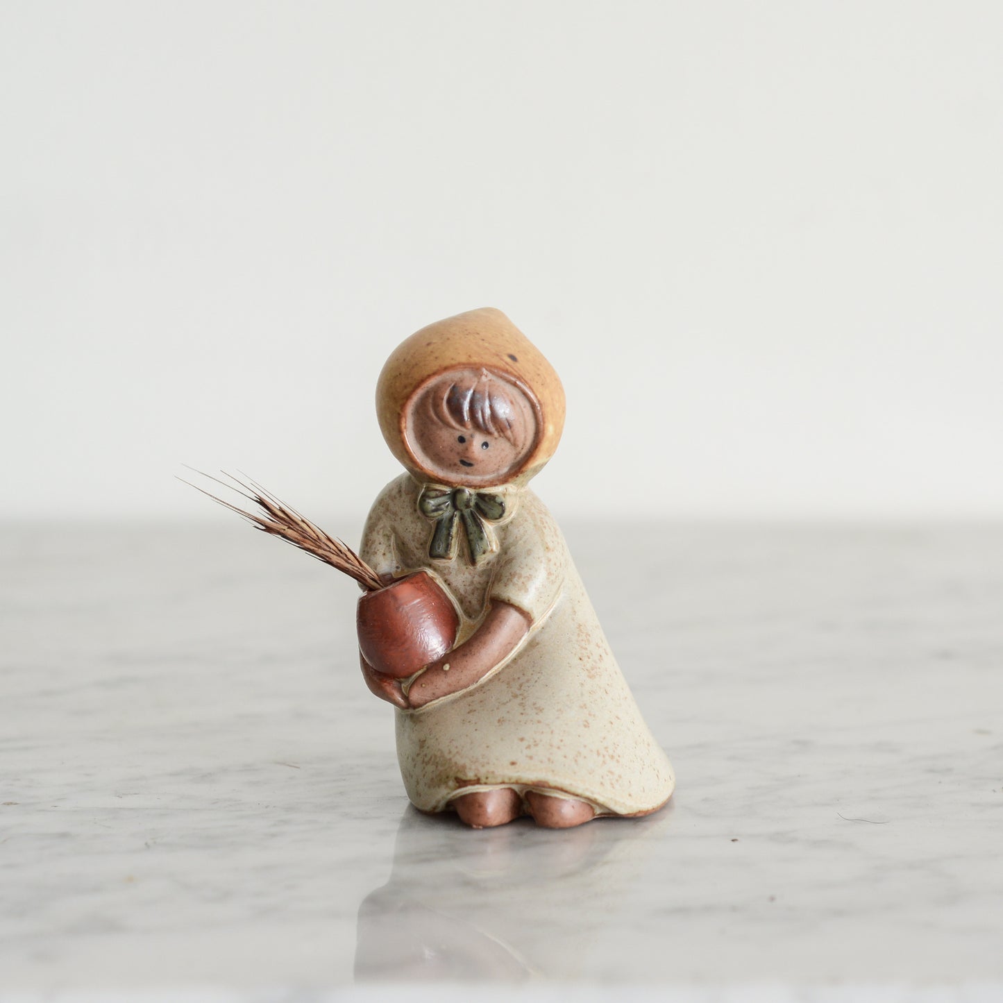 Vintage Girl Figure / Dried Flower Vase