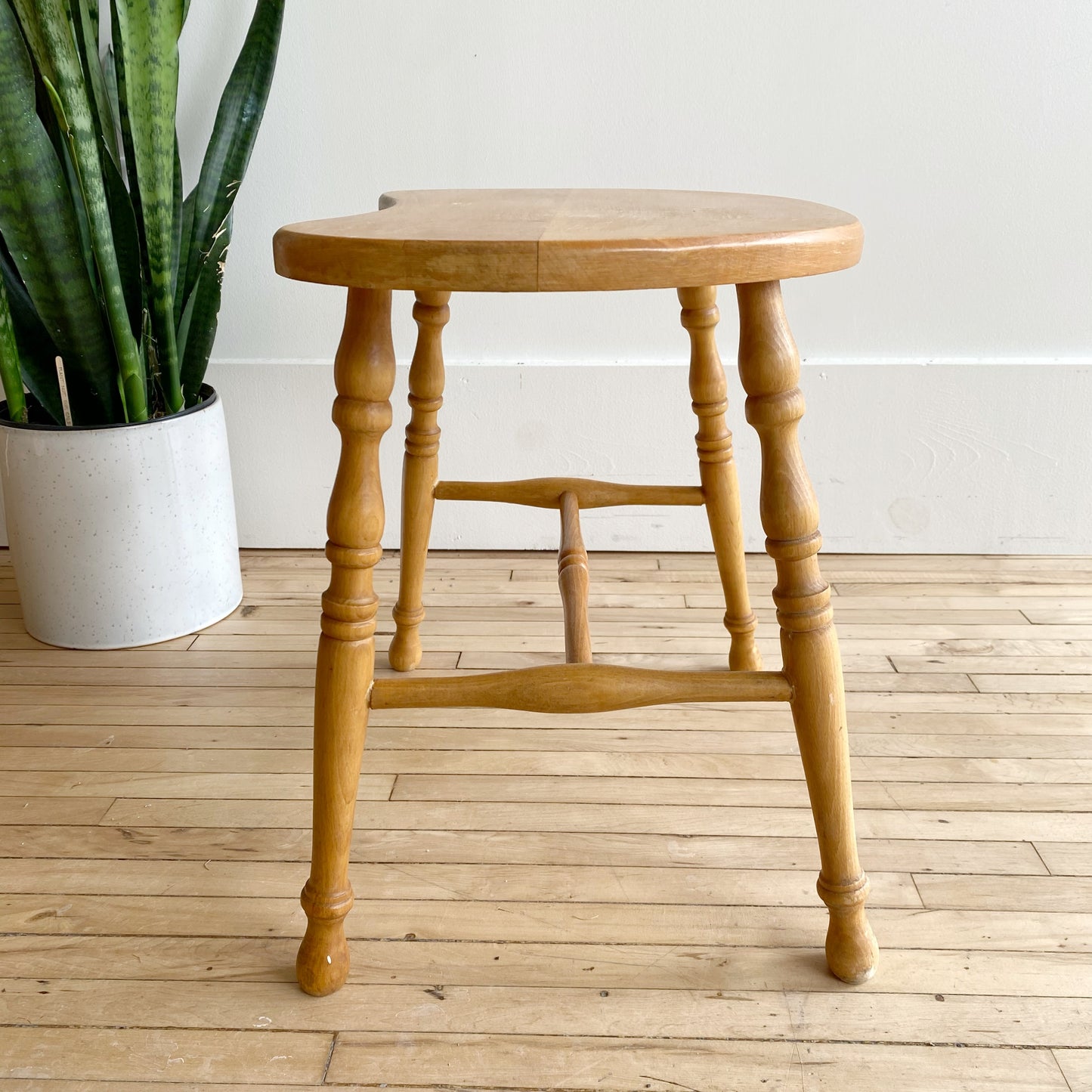 Vintage Wood Kidney Shaped Stool