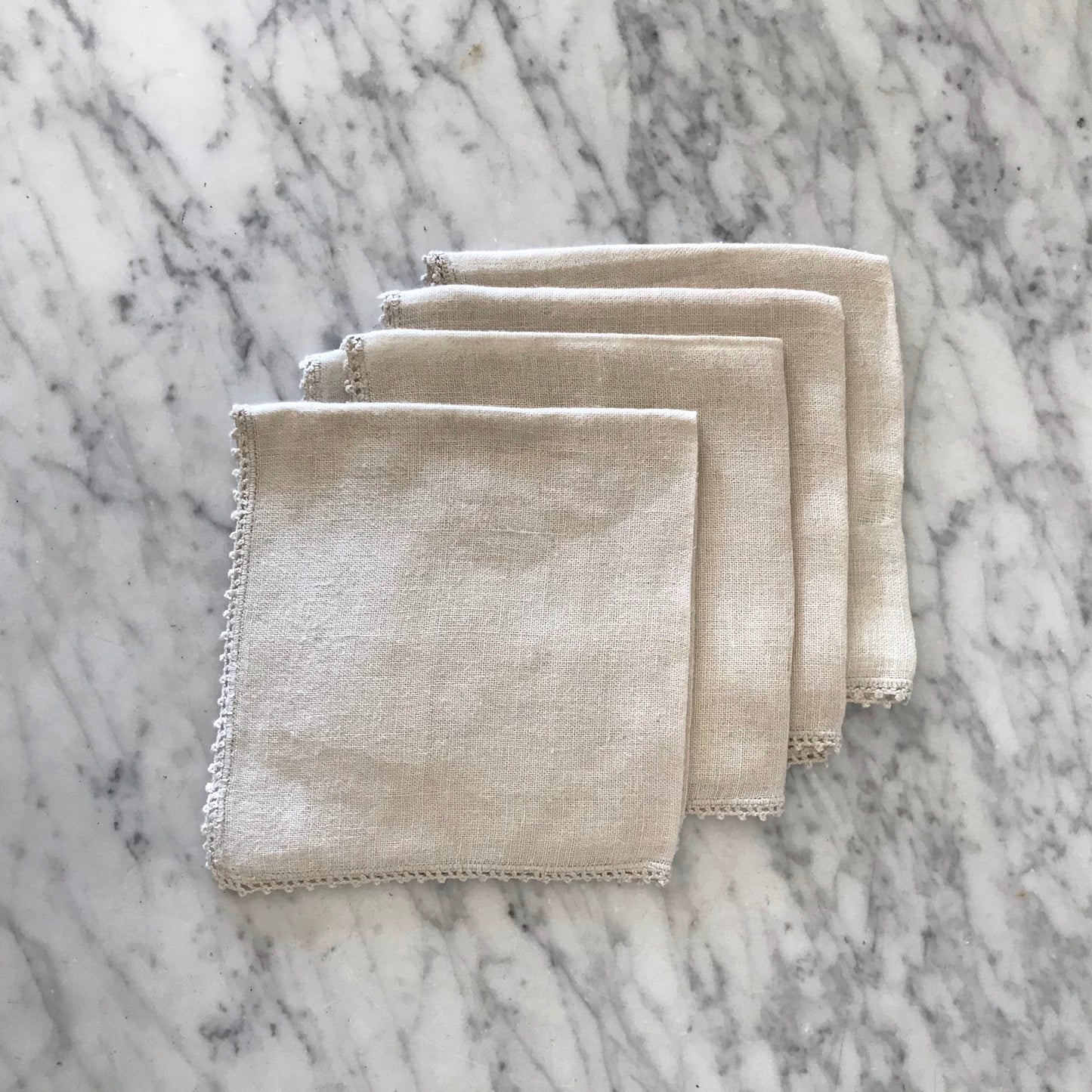 Set of 4 Linen Napkins, Natural
