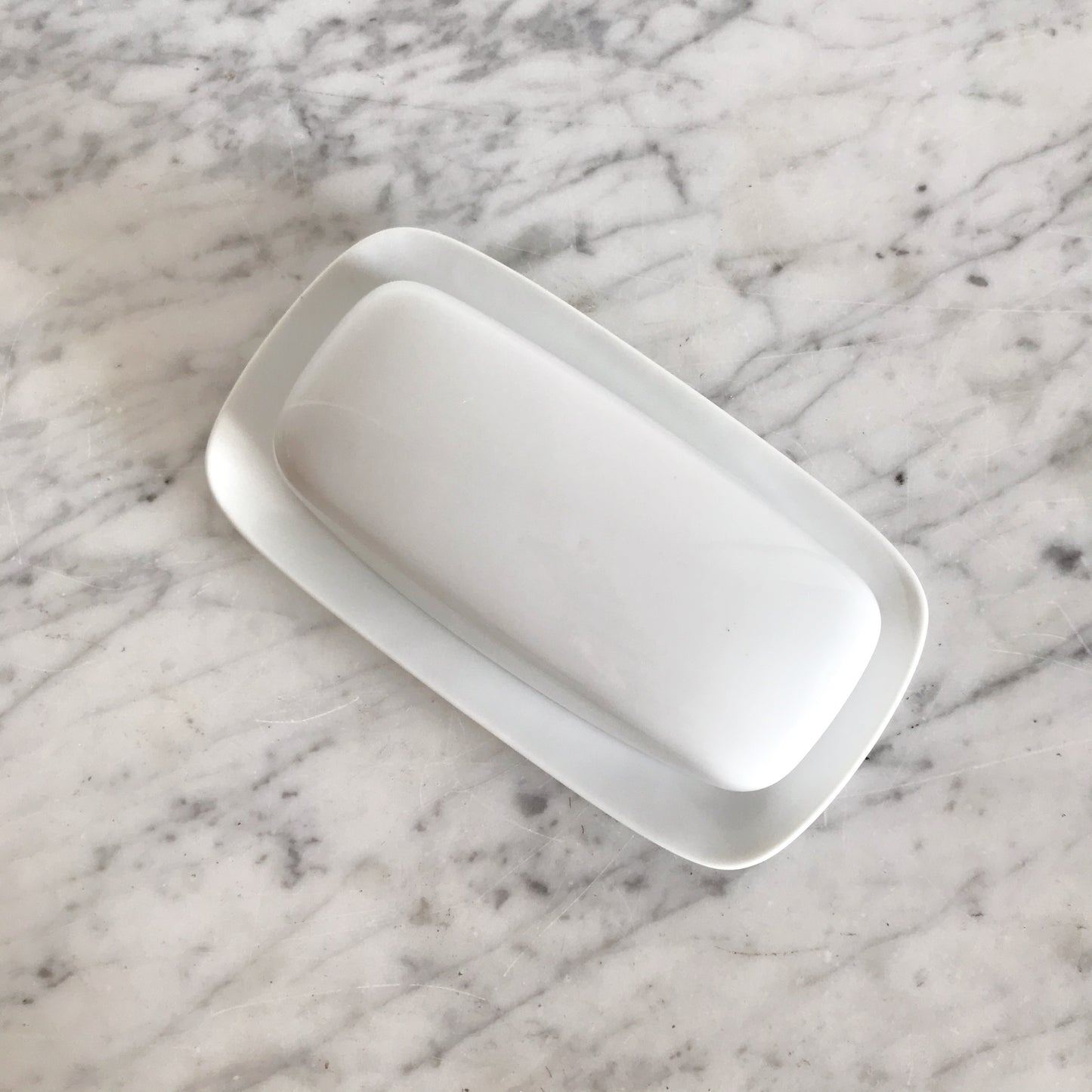 Classic White Ceramic Butter Dish