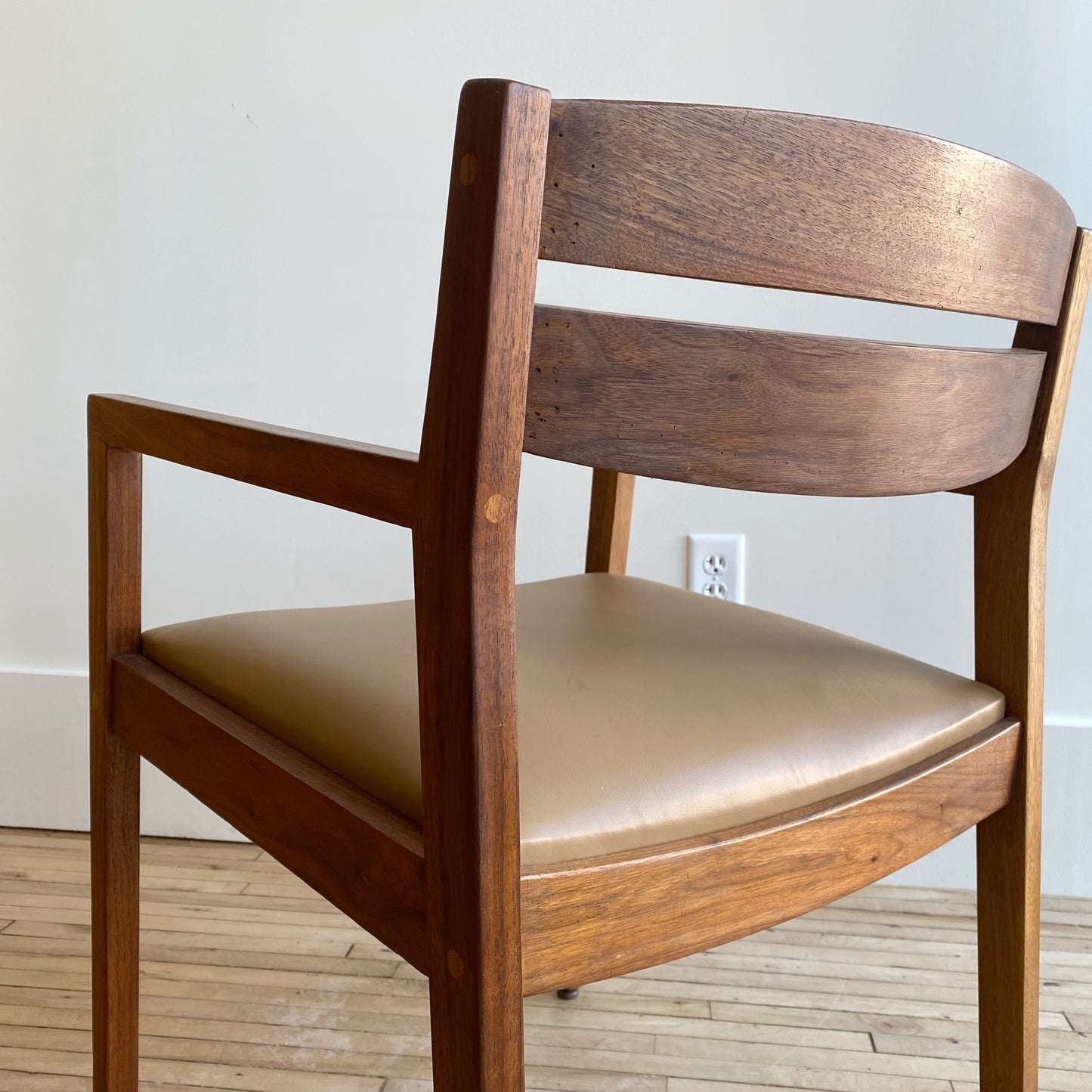 MCM Walnut Chair with Leather Seat