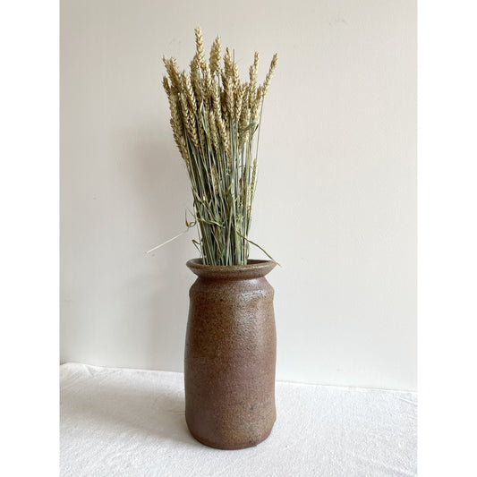 XL Vintage Textured Stoneware Vase, 11.25”