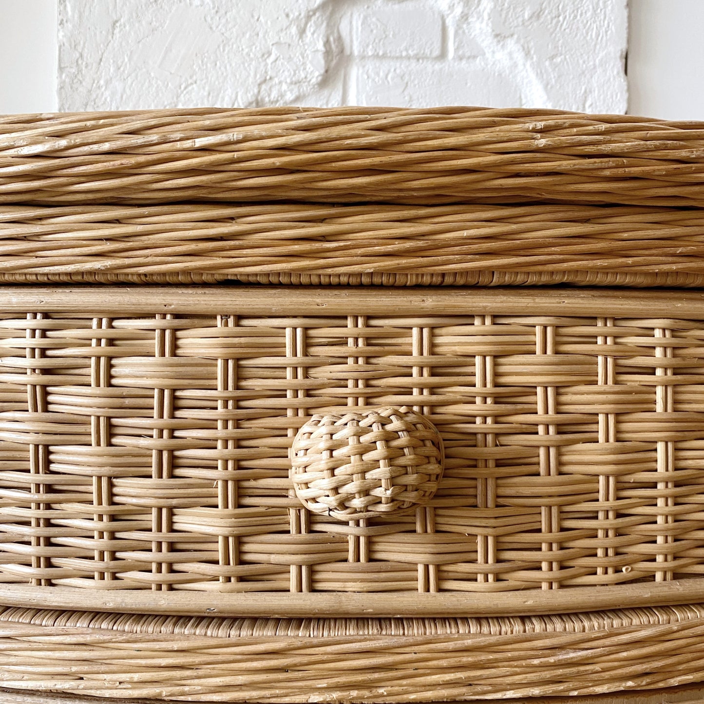Vintage Natural Wicker Dresser