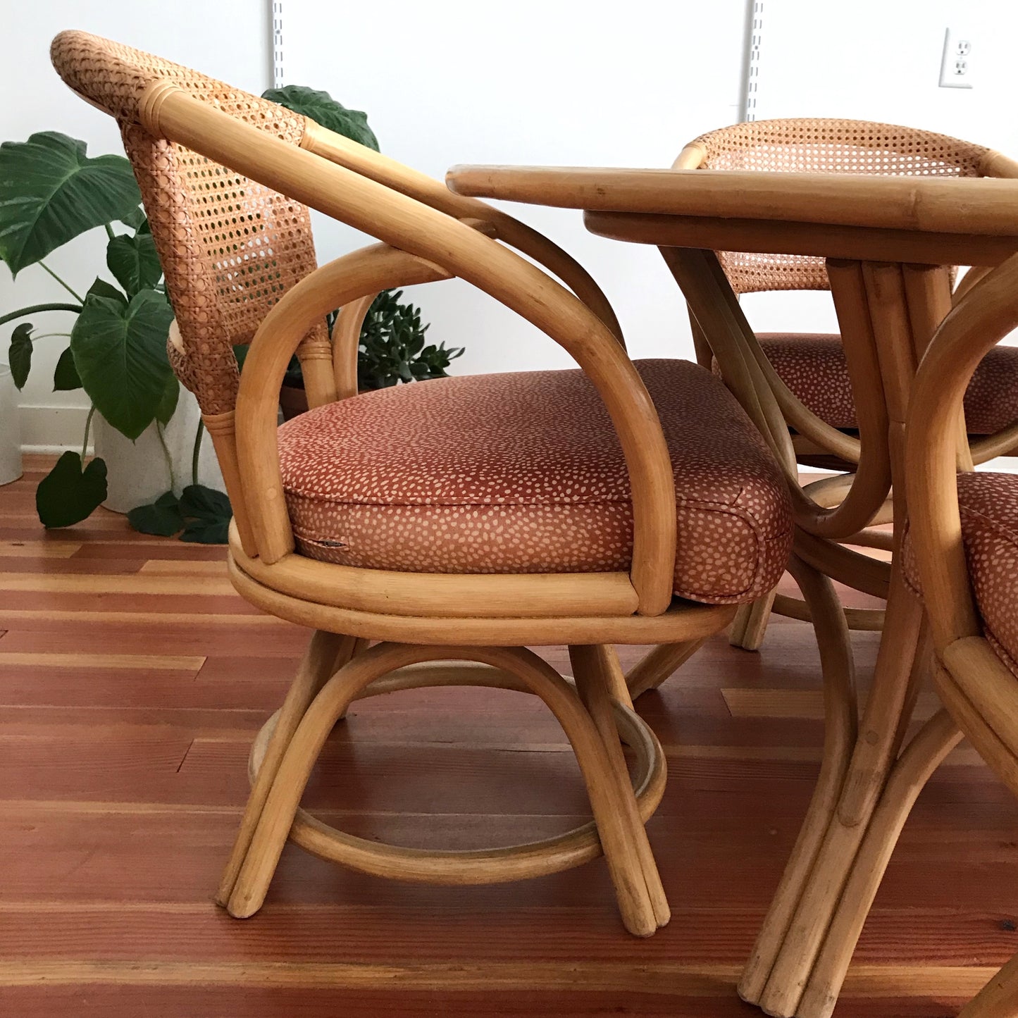 1960's Brown Jordan Rattan Dining Set, 5-pieces