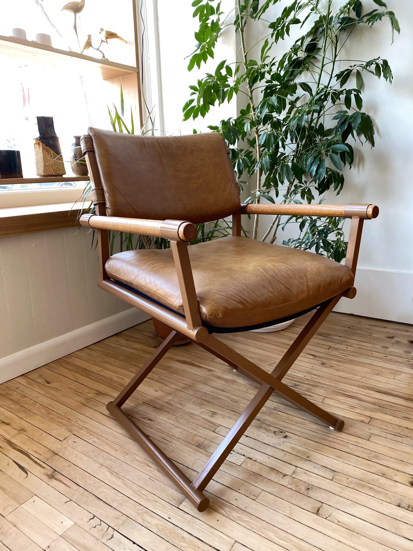 Vintage Faux-Leather Armchairs, Circa 1982