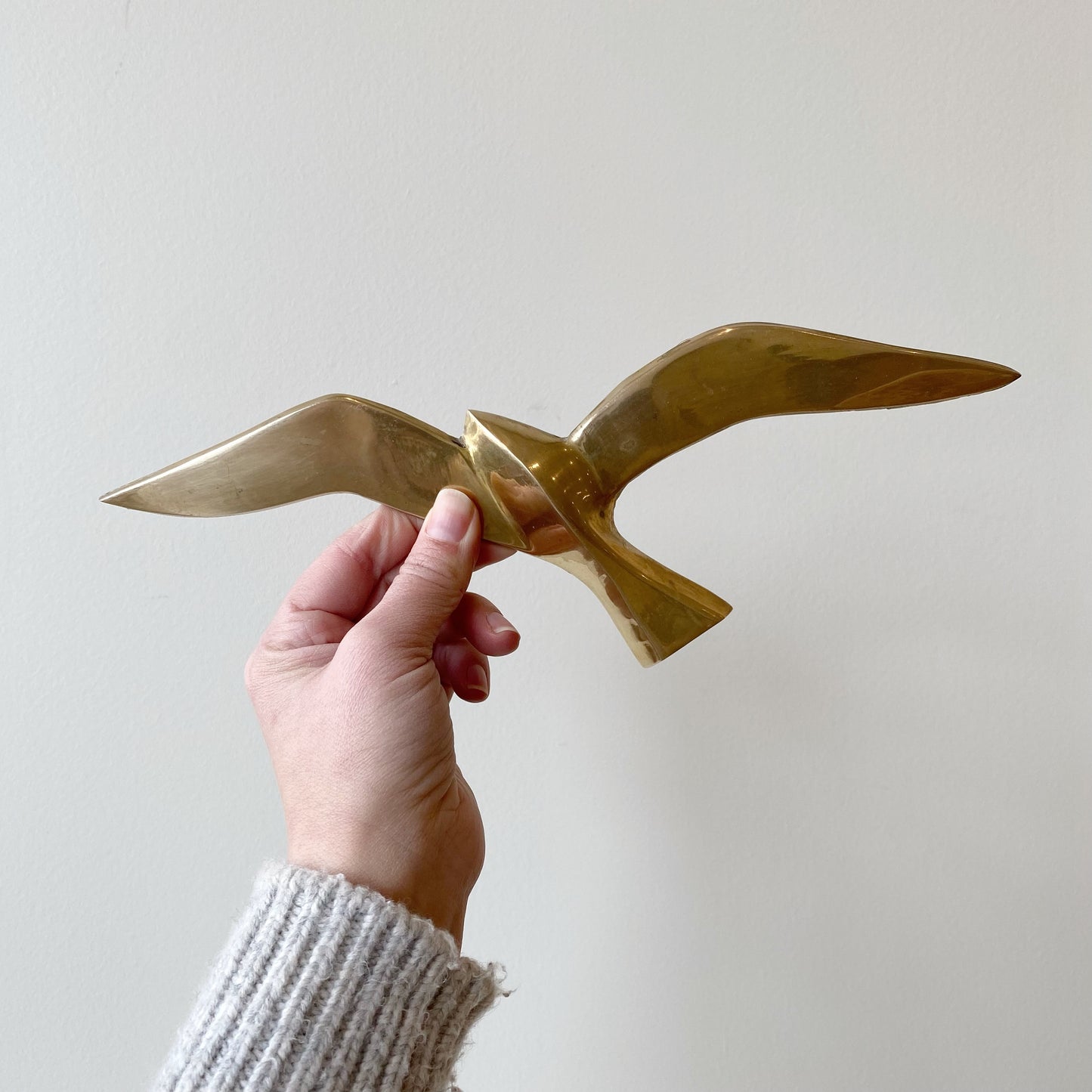 Trio of Brass Seagull Wall Hangings