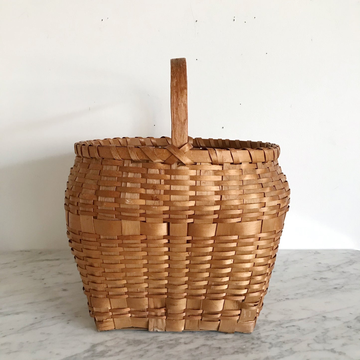 Large Vintage Handmade Woven Basket