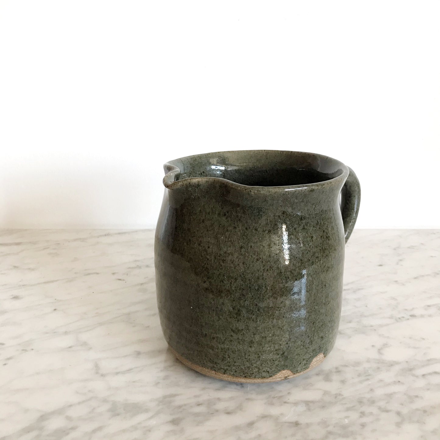 X-Large Green Studio Pottery Pitcher