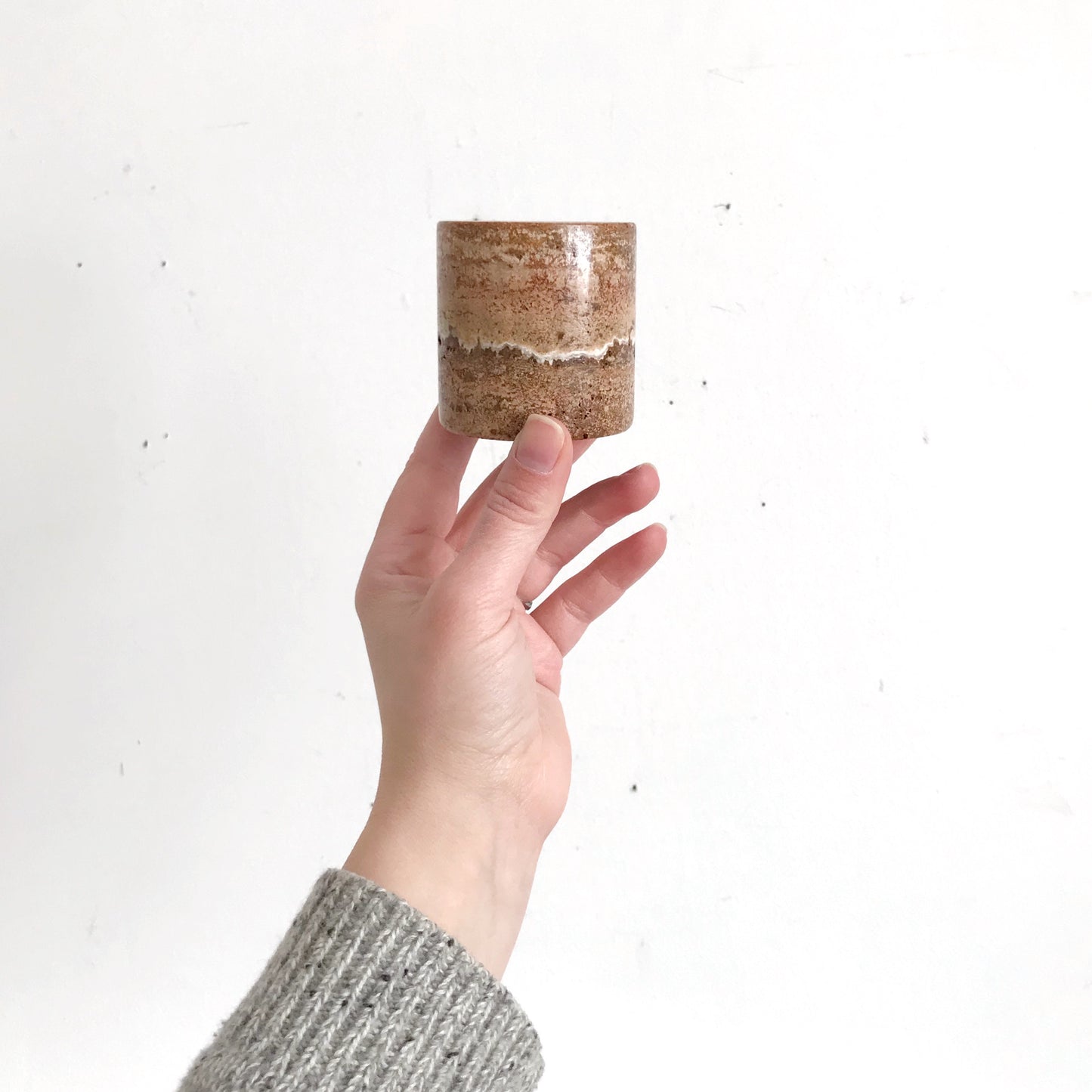 Natural Brown Marble Candle Holder