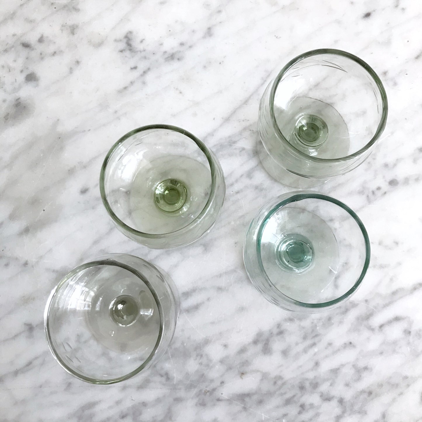 Set of Blown-glass Stemmed Glasses