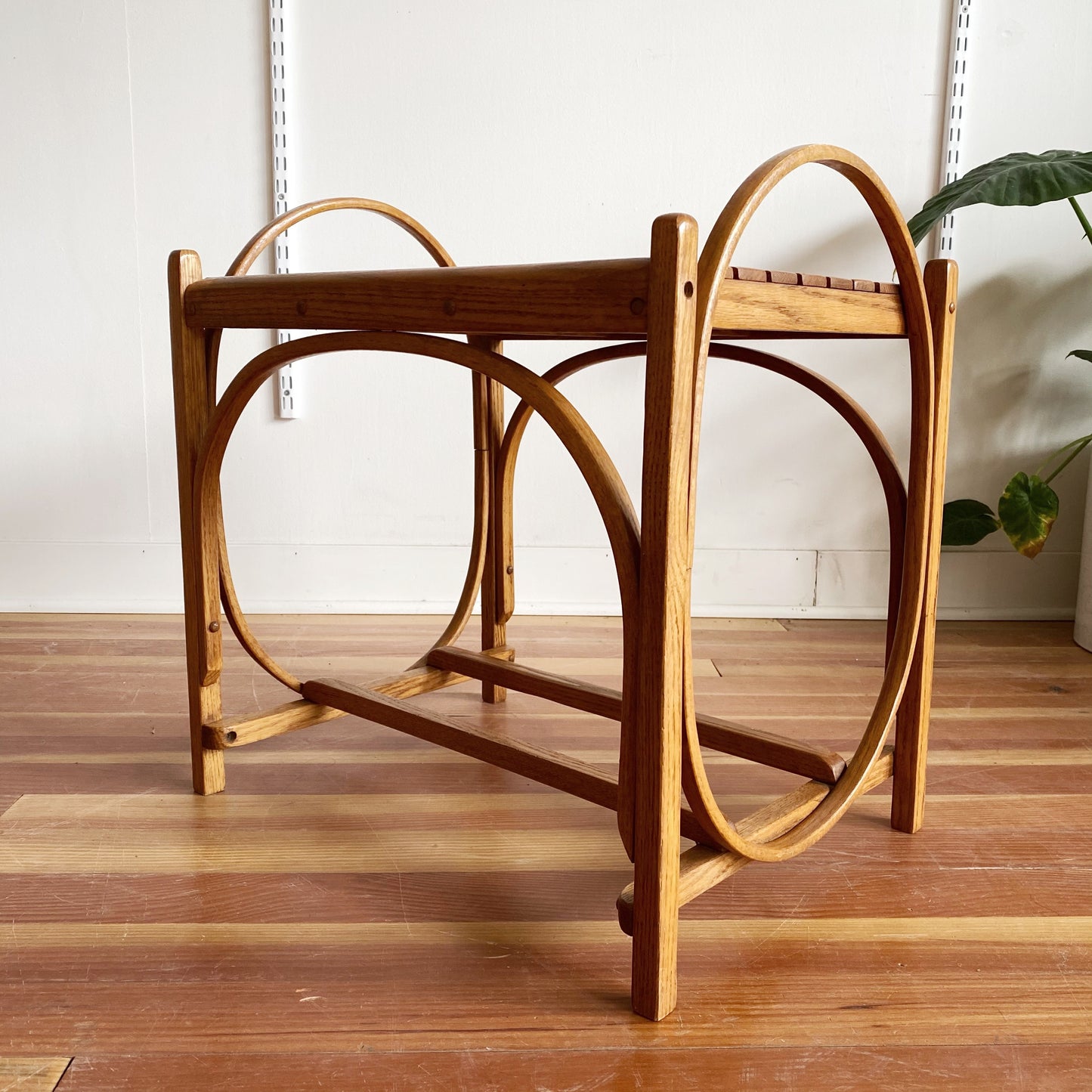 Vintage Bentwood + Slat Bench / Side Table