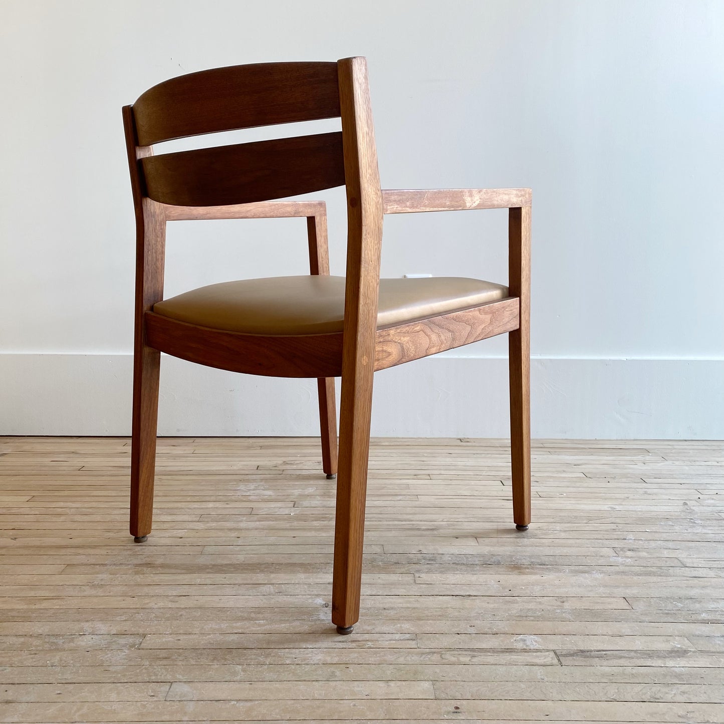 MCM Walnut Chair with Leather Seat