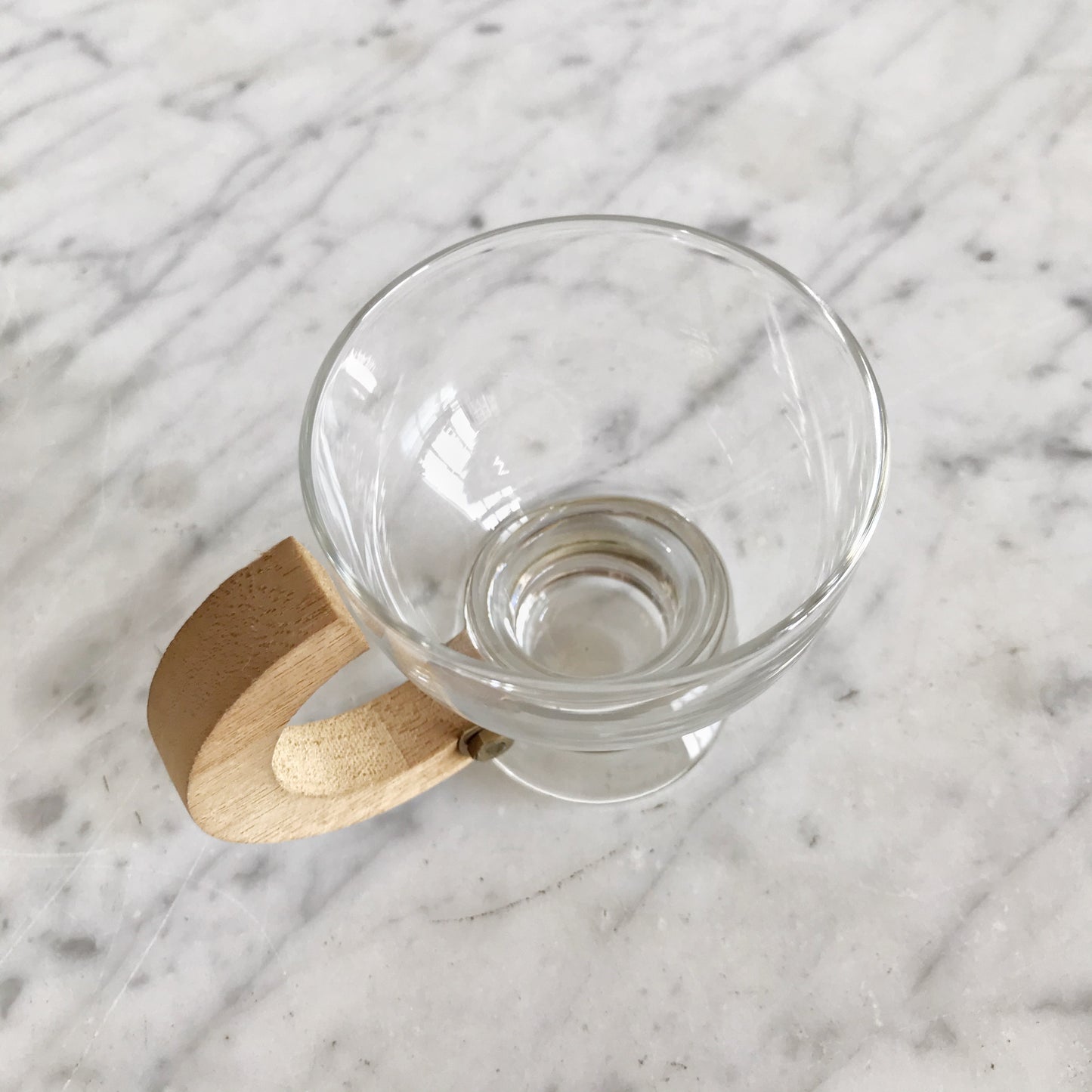 Set of 10 Glass Espresso Cups with Wooden Handles