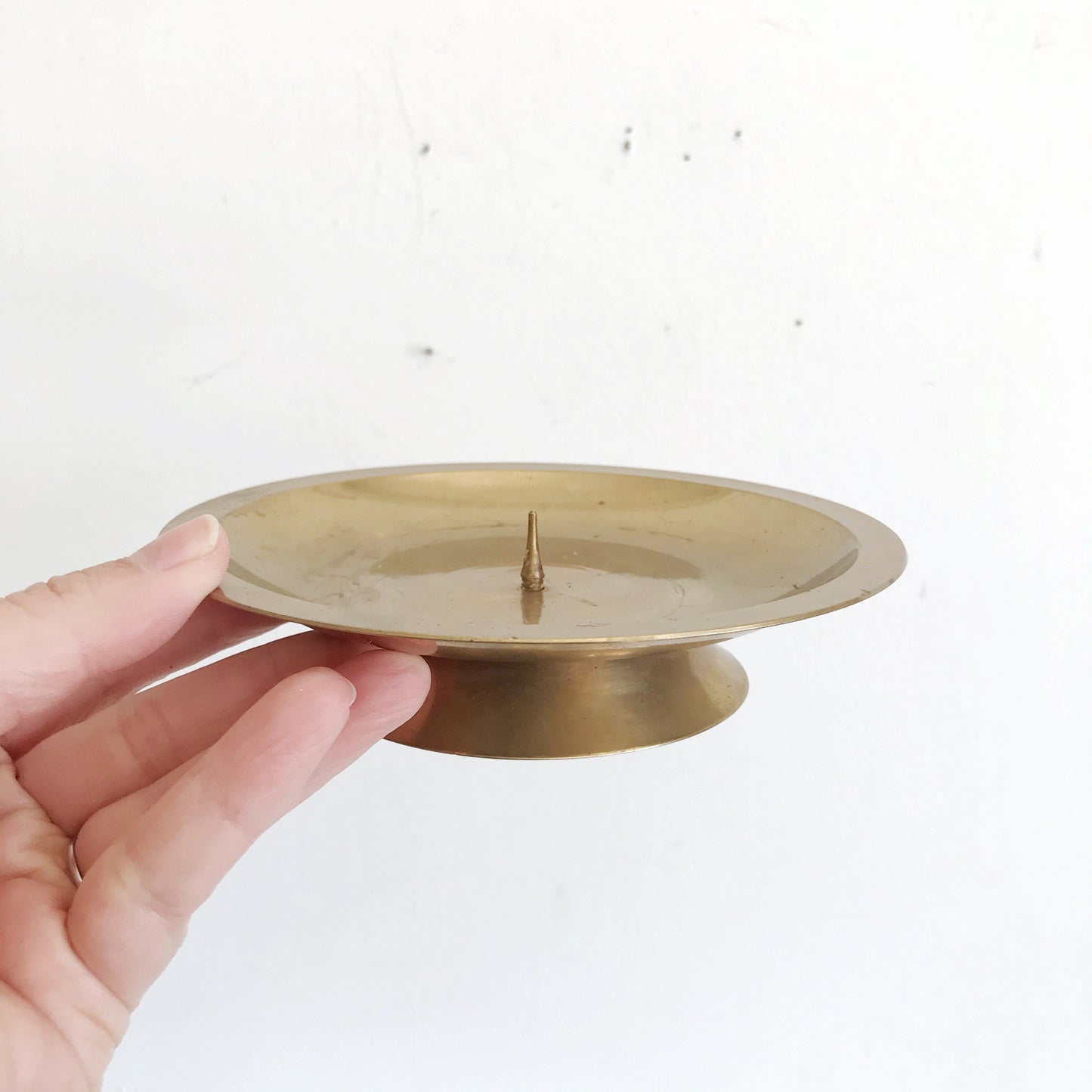 Vintage Footed Brass Pillar Stand