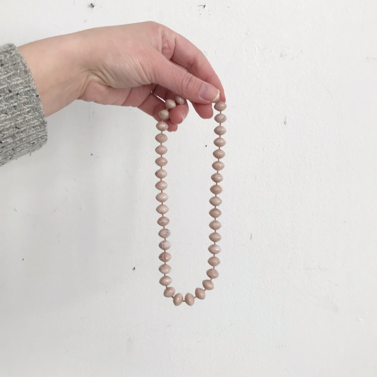 Sweet Vintage Pink Beaded Necklace