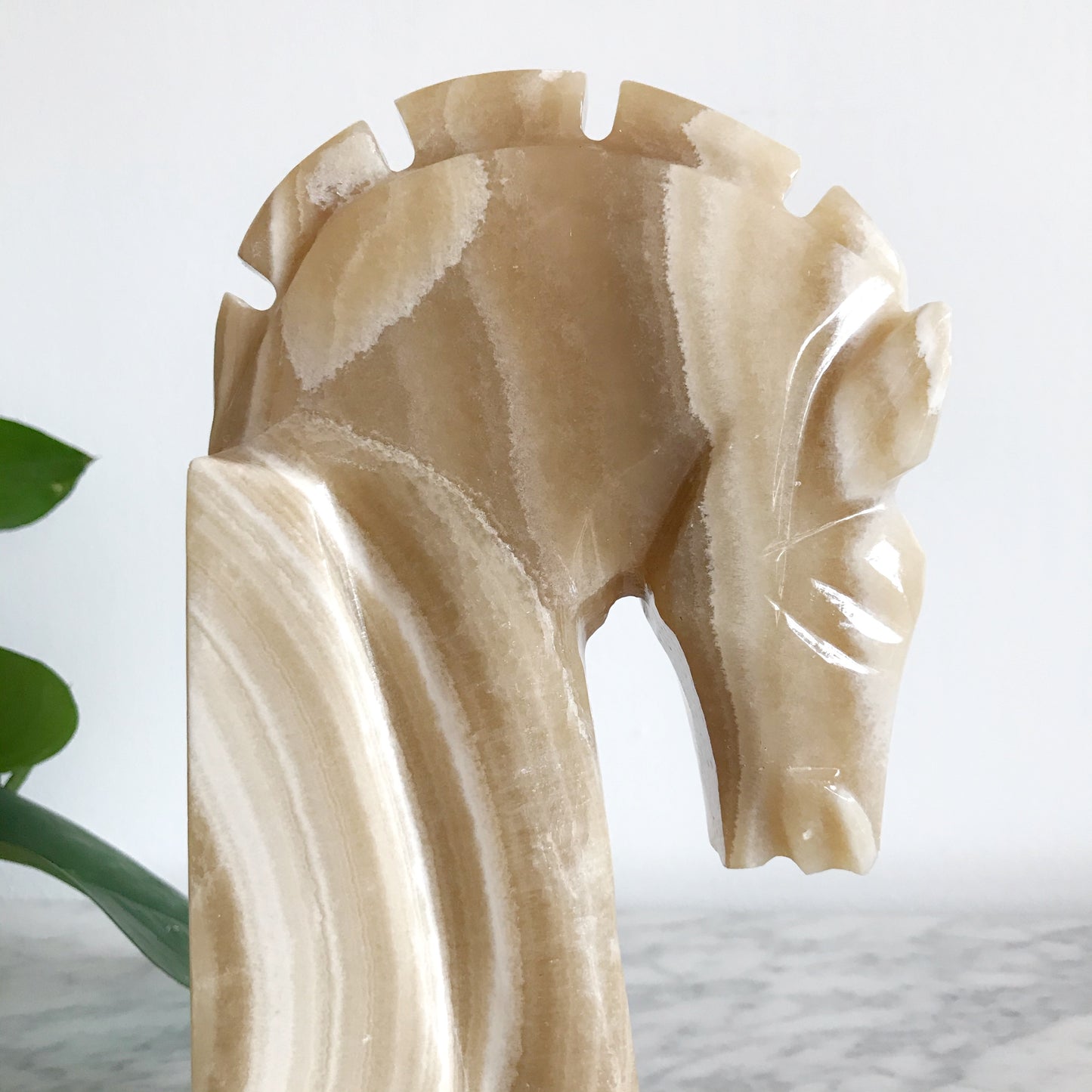 Large Vintage Marble Horse Statue / Bookend