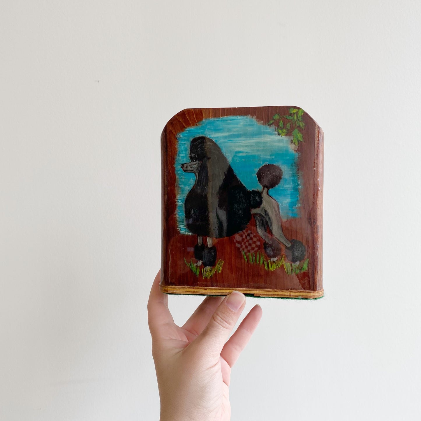 Pair of Vintage Hand-painted Poodle Bookends