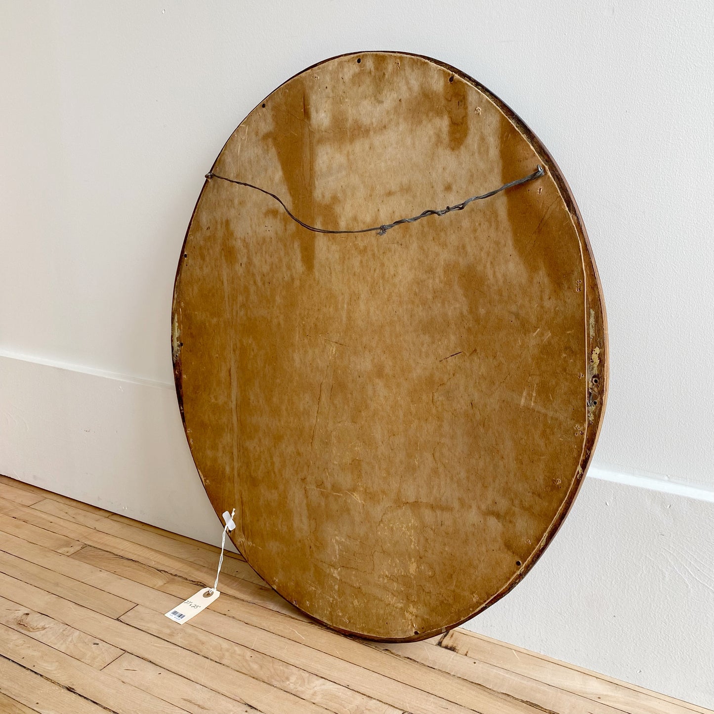 Antique Oval Wood Frame Mirror